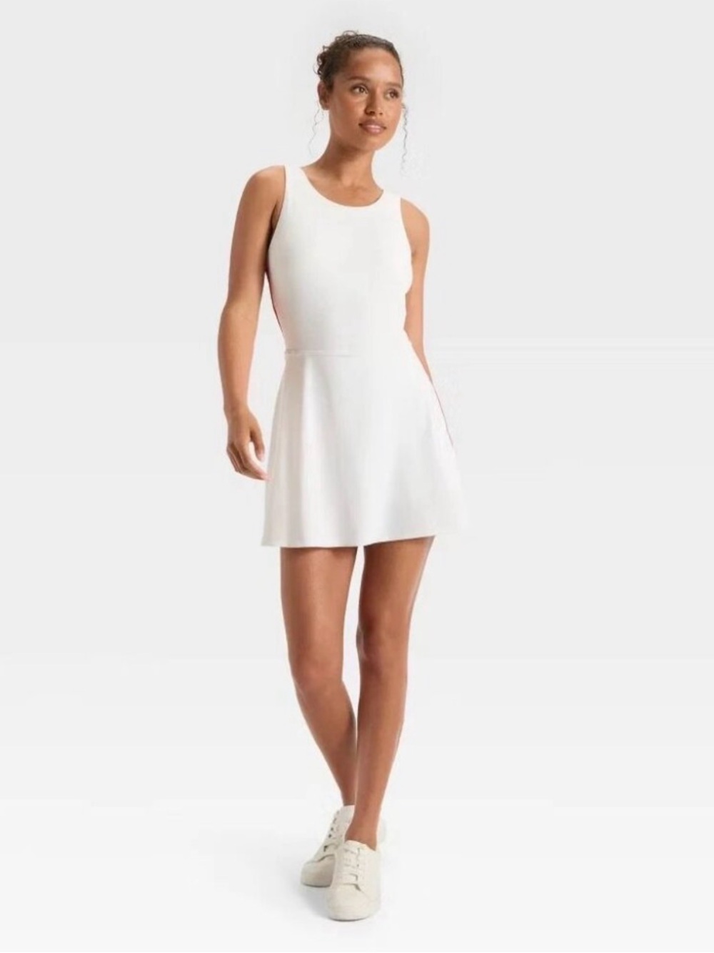 Women's Knit Sporty Contrast Active Dress - JoyLab White